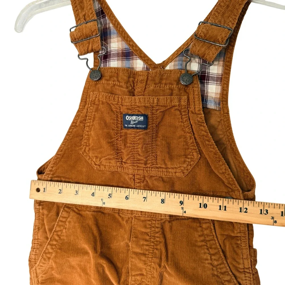 OshKosh B'gosh Vintage Style Brown Corduroy Overalls Kids Size 5T Carpenter Bib